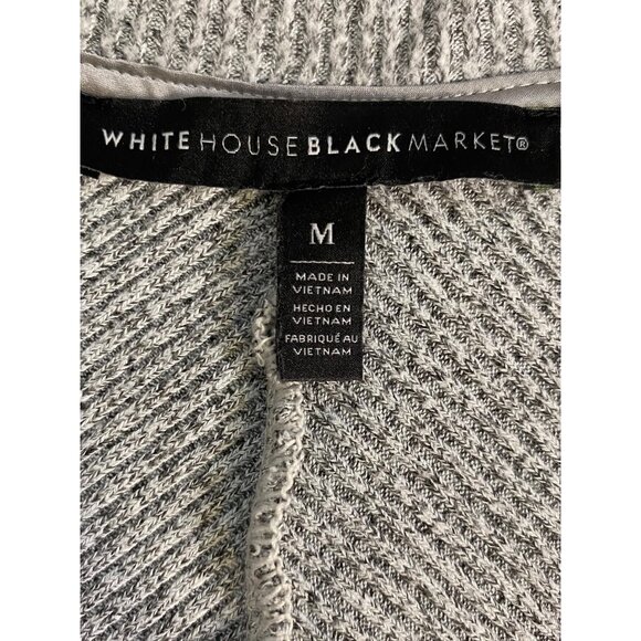White House Black Market Sweater Womens M Gray Pullover Ribbed V Neck Casual - Picture 3 of 9